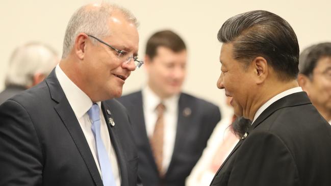 Scott Morrison meets with Chinese President Xi Jinping during the G20 in Osaka, Japan, in 2019. Picture: Adam Taylor / PMO