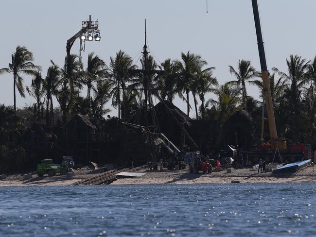 The Pirates of the Caribbean set at the Doug Jennings Park on The Spit in Broadwater, Gold Coast. Picture: Regi Varghese