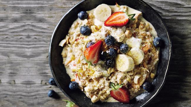 Summer fruit Bircher muesli from the CSIRO Healthy Gut Diet by Dr Tony Bird, Dr Michael Conlon and Pennie Taylor.