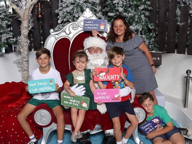 The Doumergue family with Santa: Canelands 2019 - Mackay. Sent in by Kristy Doumergue. 
