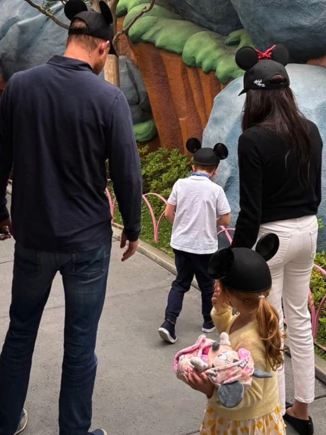 Photo from Meghan Markle's instagram showing Prince Harry and Meghan Markle with their kids on a visit to Disneyland. Pic Instagram