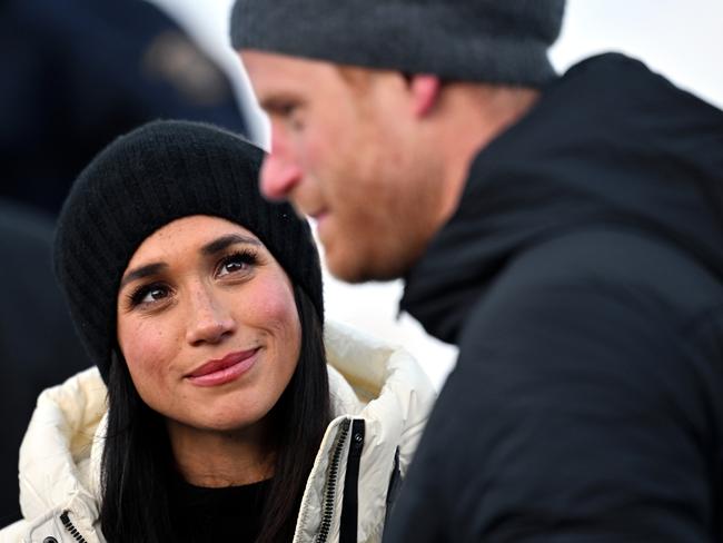 Meghan, Duchess of Sussex and Prince Harry, Duke of Sussex attend the Skeleton Finals during day two of the 2025 Invictus Games. Picture: Samir Hussein/WireImage