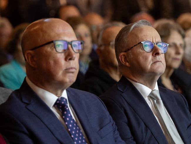 MELBOURNE AUSTRALIA - Newswire Photos NOVEMBER 22ND 2023 : Prime Minister Anthony Albanese and Leader of the Opposition Peter Dutton, attend the grand opening of the Melbourne Holocaust Museum In Elsternwick, Melbourne. PICTURE : NCA Newswire / Nicki Connolly
