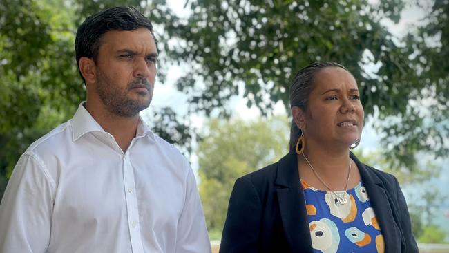 DARWIN, January 15, 2025: NT Labor Opposition Leader Selena Uibo and Deputy Opposition Leader Dheran Young are calling on the government to extend the consultation period on the Territory Coordinator Bill. Picture: Fia Walsh.