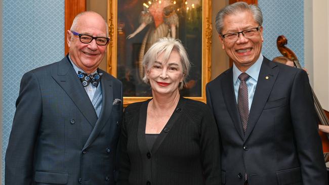 Phillip Martin, Anne Moran and Hieu Van Le pictured at Adelaide Festival Centre's 50th anniversary celebration in 2023. Picture: Naomi Jellicoe