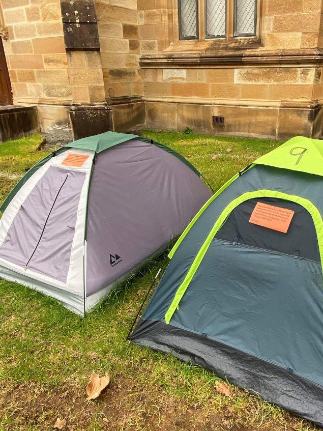 Tents designated for removal.