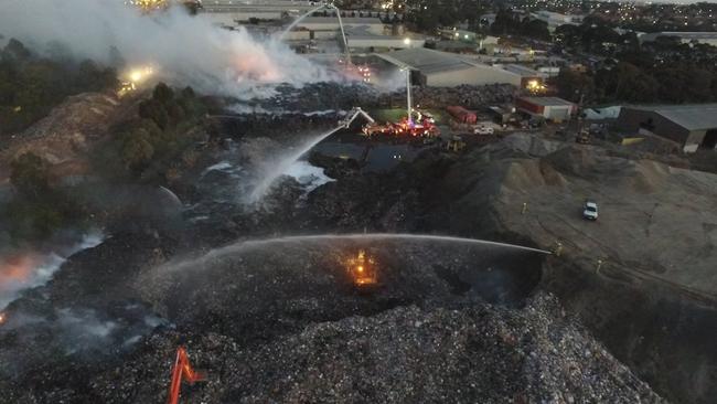 The recycling plant fire in Coolaroo taken by an MFB drone.