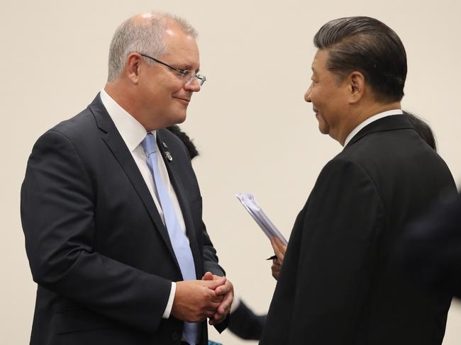 28/06/2019  Australian Prime Minister Scott Morrison meets with President Xi Jinping during the G20 in Osaka, Japan on June 28, 2019.  Picture: Adam Taylor Adam Taylor/PMO