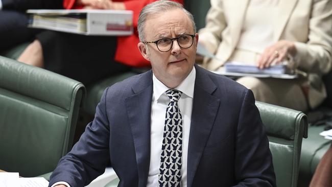 Anthony Albanese during question time on Wednesday. Picture: NewsWire / Martin Ollman