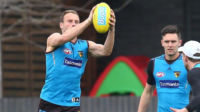 Brad Sewell goes through his paces at training. Picture: Michael Klein.