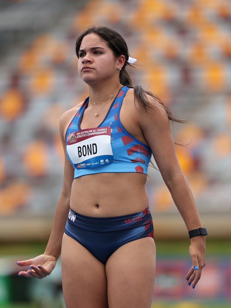 Samara Bond of New South Wales looks on ahead of the Girls' 400m heats. (Photo by Cameron Spencer/Getty Images)