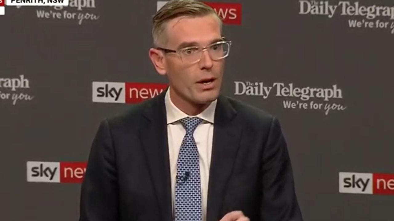 Mr Perrottet was asked about privatisation, before the same audience member hit back with a second question on tolls. Picture: Sky News