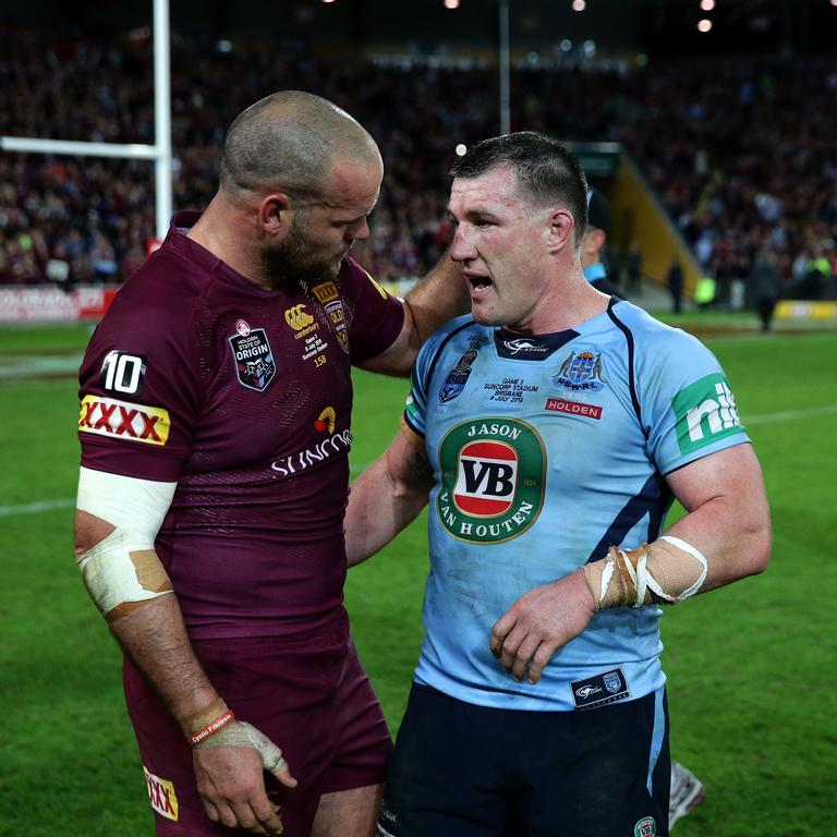 (L-R) Nate Myles and Paul Gallen. Picture Gregg Porteous