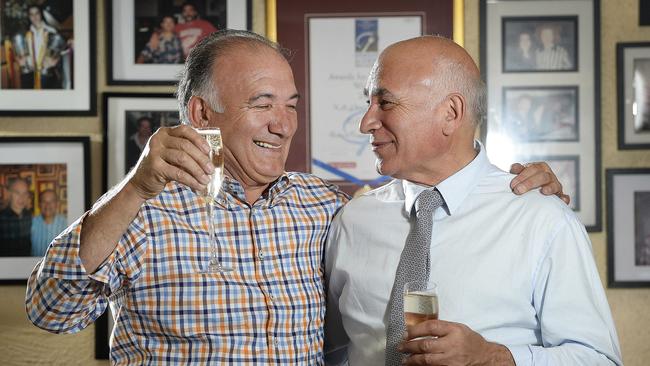 La Trattoria owners Andy (Andrea) and Chris (Natale) Parisi on their 40th anniversary of running the business. Picture: Bianca De Marchi