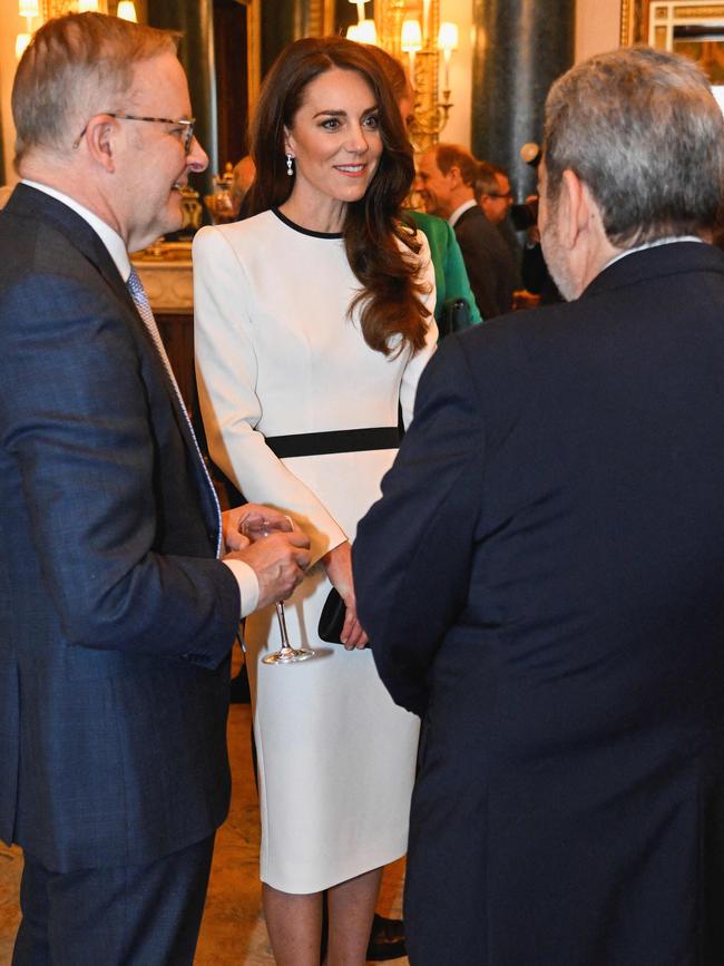 Catherine, Princess of Wales and Prime Minister Anthony Albanese at Buckingham Palace.