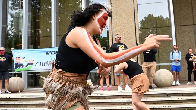 A demonstration against the proposed Santos gas field in Narrabri in 2022. Picture: Jeremy Piper