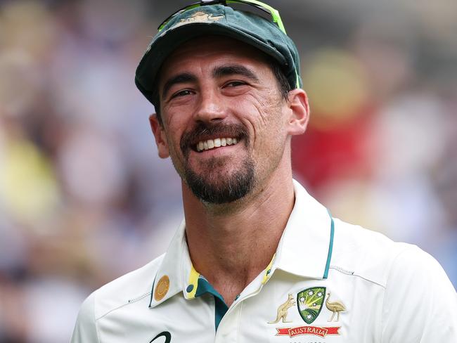 Starc had a quick retort to questions that the Perth Stadium pitch was responsible for the onslaught of day one wickets. Picture: Cameron Spencer/Getty Images