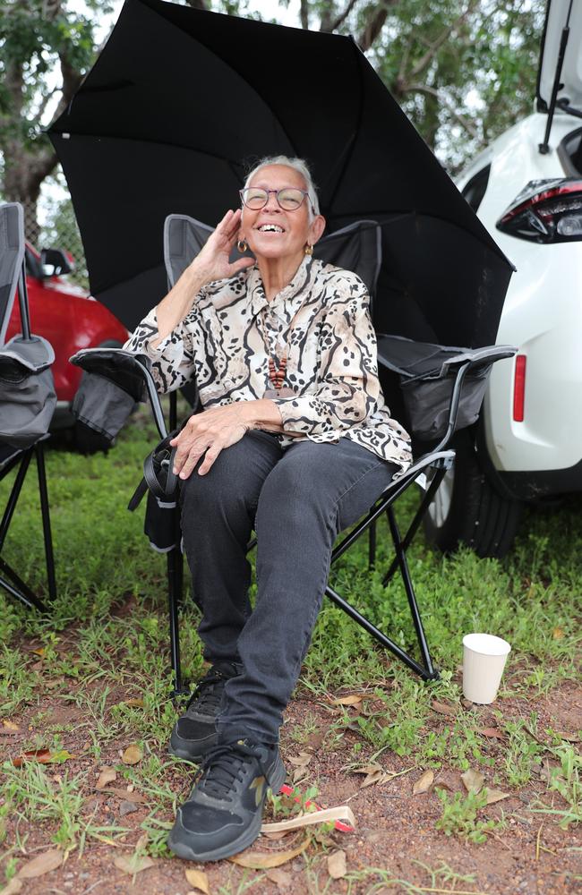 Stolen Generation descendant Aunty Barbara Nasir at an Invasion Day protest outside of Don Dale Detention Centre.