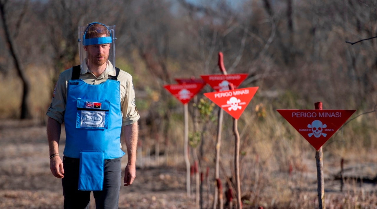 Prince Harry retraces his mother Diana's footsteps at Angola landmine fields