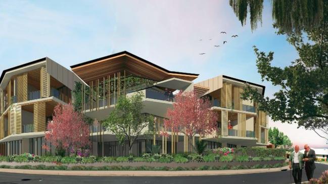 An artist's impression of a new three-storey retirement village at Forresters Beach.