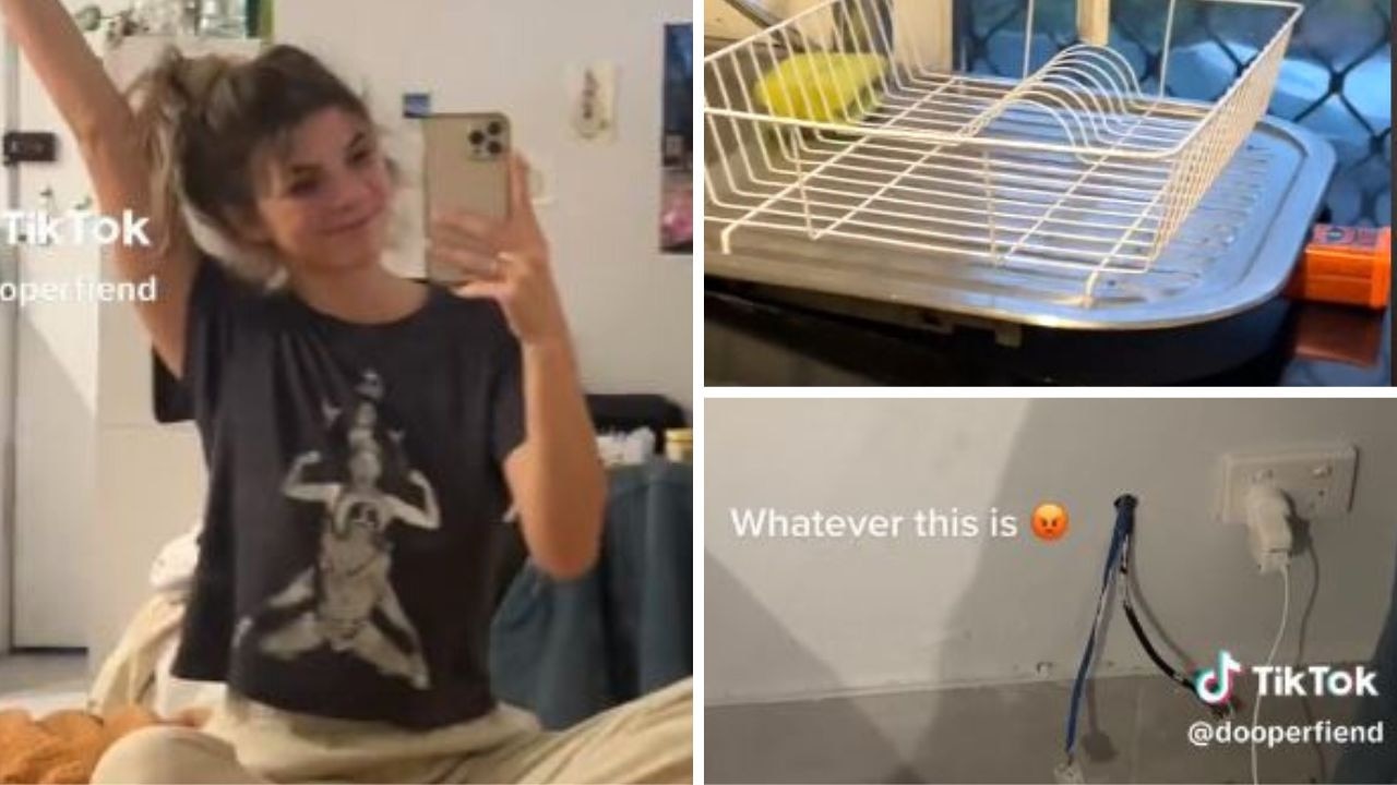 A Sydney renter has shocked social media users after giving a tour of her $500 studio apartment. Picture: @dooperfiend/TikTok