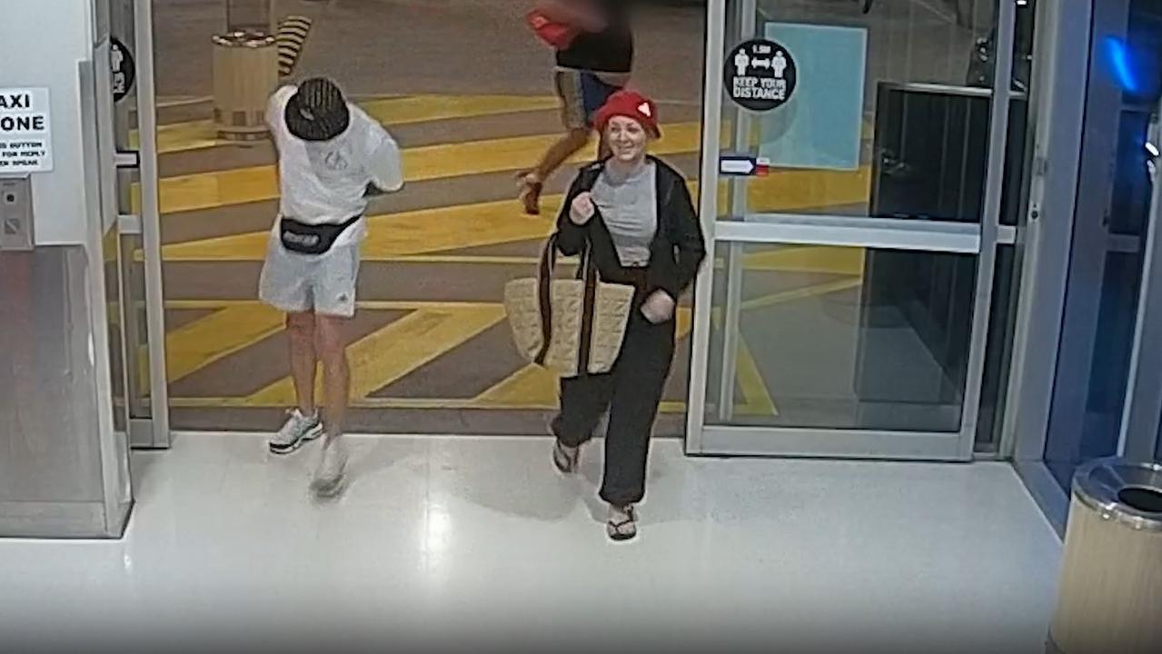 The alleged offender Monique Ericka Hudson captured on CCTV at Yeppoon Central before the incident.