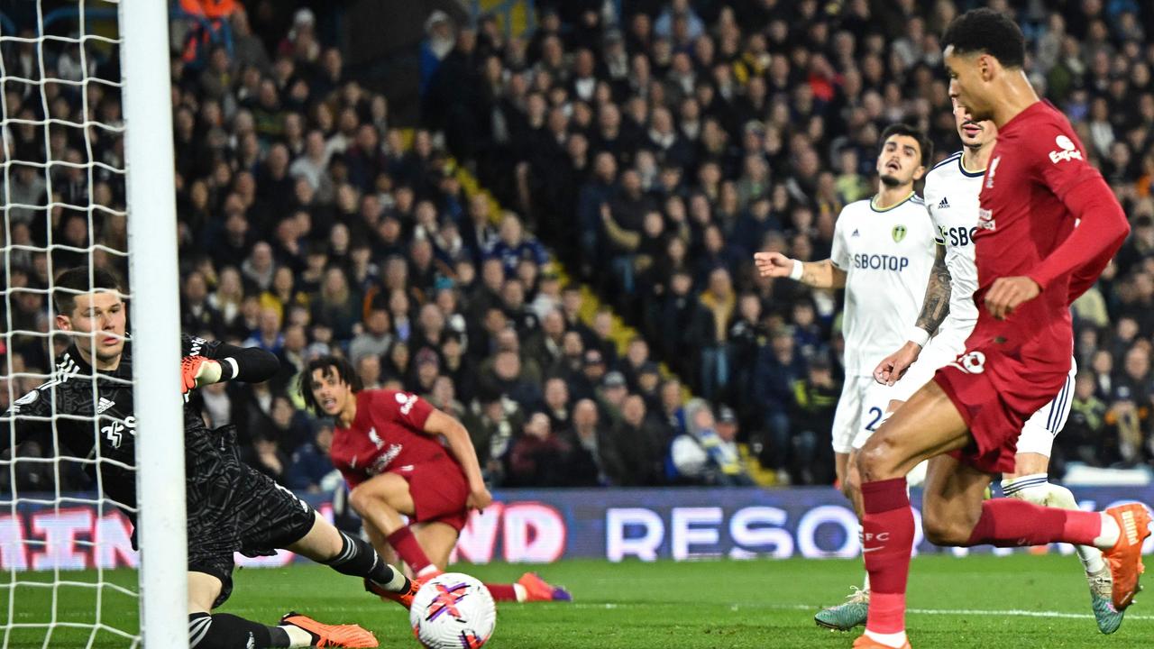 Cody Gakpo ghi bàn đầu tiên cho Liverpool trong đêm.  (Ảnh của Oli SCARFF/AFP)