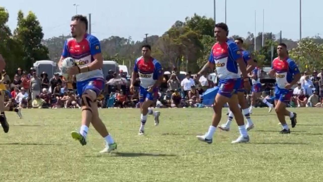 Latrell Mitchell (2R) playing in the Koori knockout tournament.