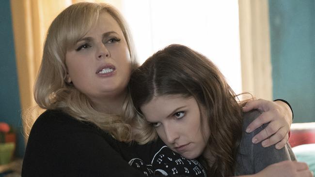 Rebel Wilson, left, and Anna Kendrick in a scene from "Pitch Perfect 3."