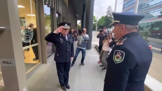 Retiring RFS Commissioner Shane Fitzsimmons applauded leaving HQ for the last time