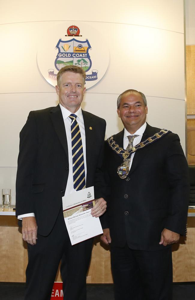 The 2016-2020 Gold Coast City Council being sworn in at the Evandale Council Chambers. Councillor William Owen-Jones. Photo: Jerad Williams