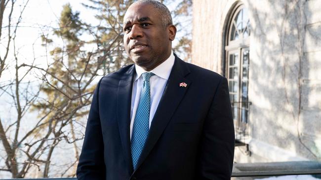 British Foreign Secretary David Lammy speaks to reporters. Picture: AFP.