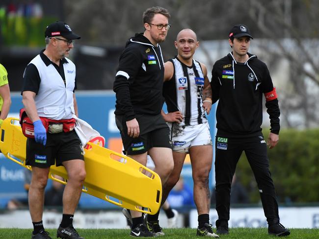 Alex Woodward come from the ground. Picture: James Ross/AAP