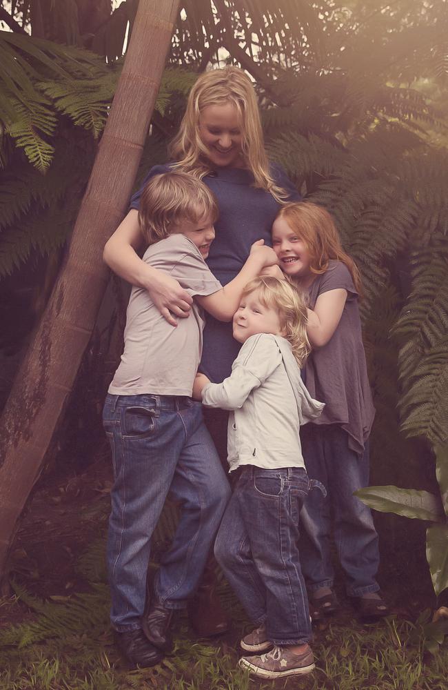 Rebecca Poulson and her children. Picture: Supplied