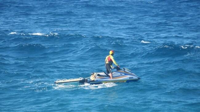 The spear fisherman was with his son when he was hit by a wave on rocks. Pic Daniel Mills