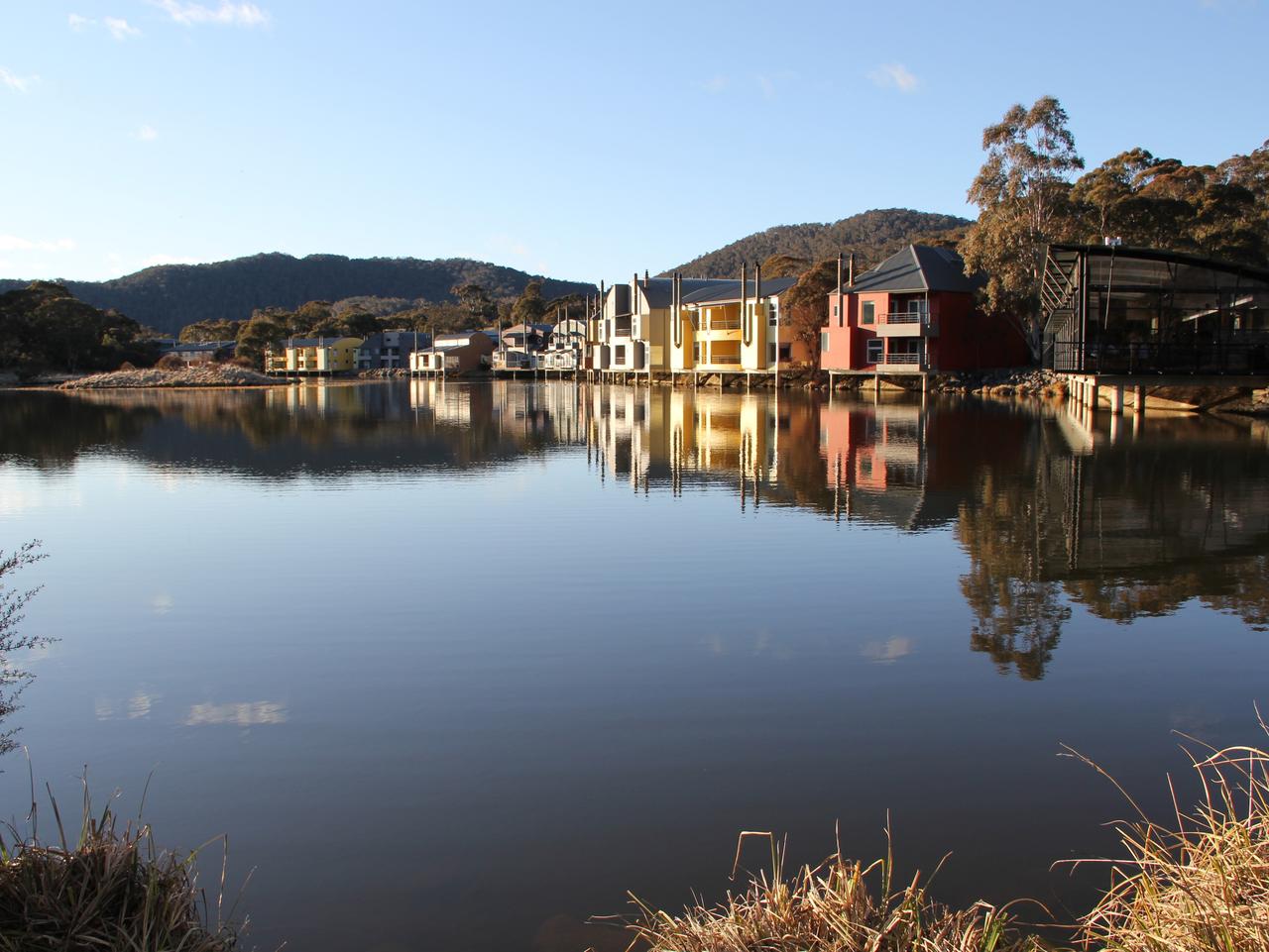 ESCAPE: Lake Crackenback Resort and Spa. Lake view apartments and Cuisine restaurant. Picture: Simon Tsang