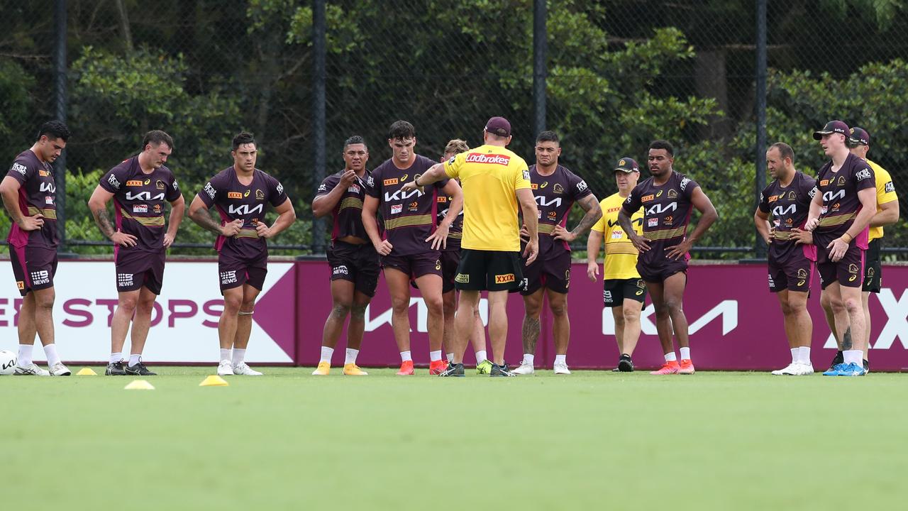 Brisbane Broncos pre-season training from Clive Berghofer Field. Picture: Zak Simmonds