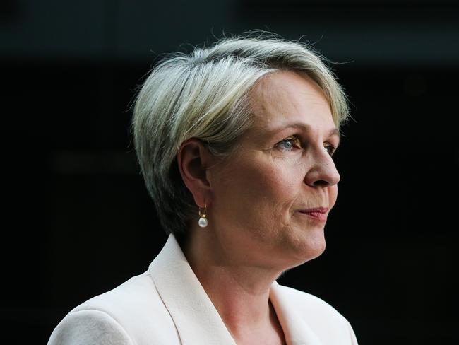 SYDNEY, AUSTRALIA : NewsWire Photos- AUGUST 28 2024; Tanya Plibersek MP Ã Minister for the Environment and Water addresses the media in a press conference after a tour through the Newscorp printing facility in Sydney recognising News Publishing media industry for recycling leadership.  Picture: NewsWire / Gaye Gerard