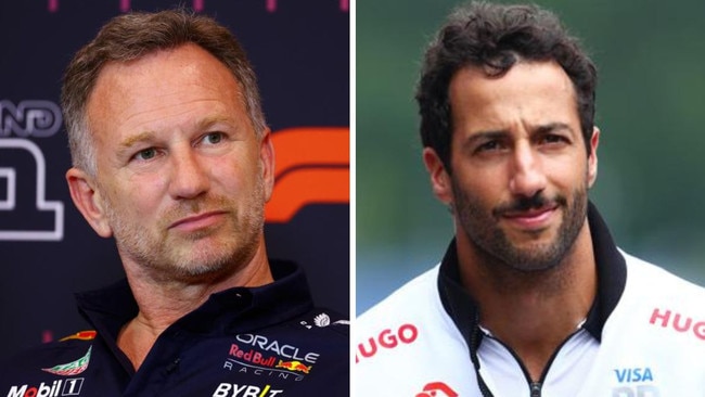 Christian Horner and Daniel Ricciardo.