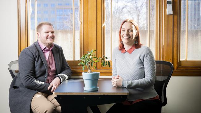 Enterprize General manager Casey Farrell with Assistant Community Manager Amy Forarty. Enterprize has launched its big ideas challenge – For budding entrepreneurs looking to develop their knowledge of start-ups and innovation. Picture: RICHARD JUPE