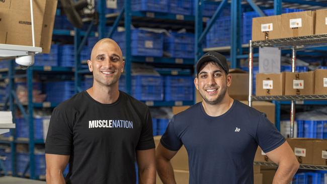Buff business: Muscle Nation, co-founded by Chris Anastasi and Nathaniel Anthony, is building another warehouse after outgrowing one built just three years ago. Picture: Matthew Gianoulis