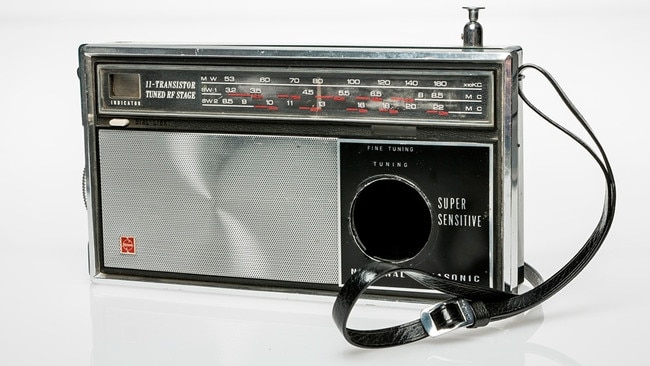 A transistor radio featured at the National Archives of Australia exhibition 