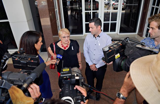 Mother of Carlie Sinclair, Marlene Sinclair, with Kristian Sinclair after Danny Deacon was sentenced for murder. Picture: Michael Franchi