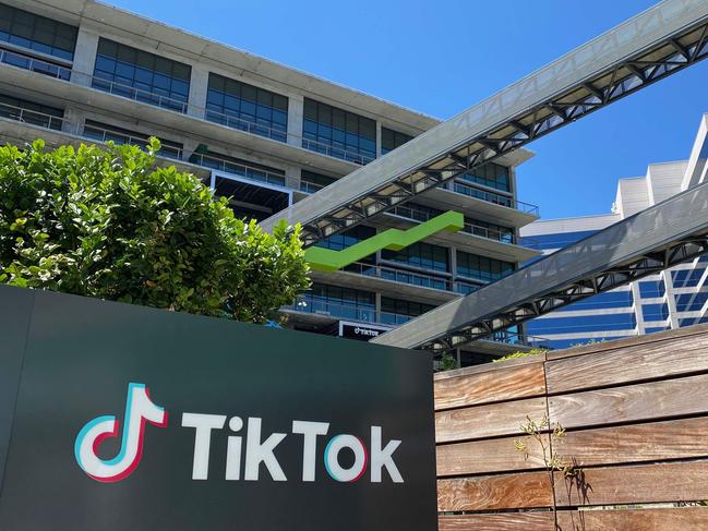 In this file photo the logo of Chinese video app TikTok is seen on the side of the company's new office space at the C3 campus on August 11, 2020 in Culver City, in the westside of Los Angeles. (Photo by Chris DELMAS / AFP)