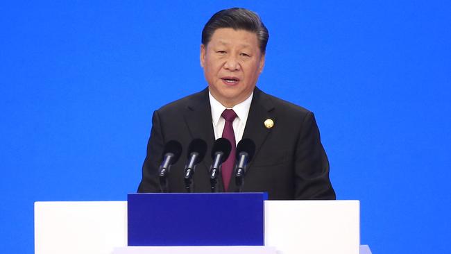 Chinese President Xi Jinping addressed media on Monday. Picture: Aly Song/AP)