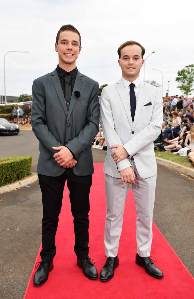 Jacob Gaydon and Masyn Scott at Highfields State Secondary College. Picture: Patrick Woods.