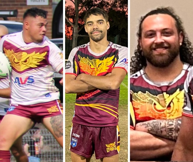 Siua Fotu, Jye Brown and Chris Jackson of the Guildford Owls