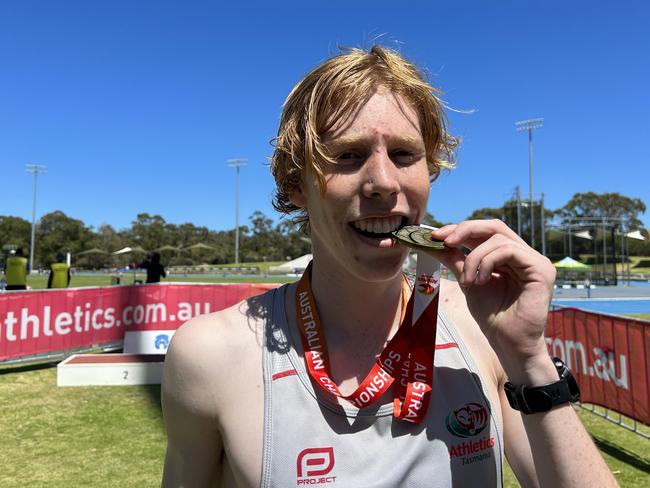 Jacob Gardner won dual gold at the Australian All Schools Athletics Championships. Picture: Athletics Tasmania