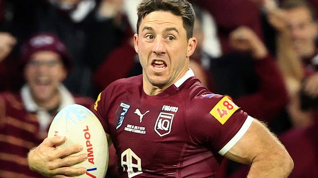 Ben Hunt scores during game 3, the decider, of the State of Origin series between Queensland and New South Wales at Suncorp Stadium. Pics Adam Head