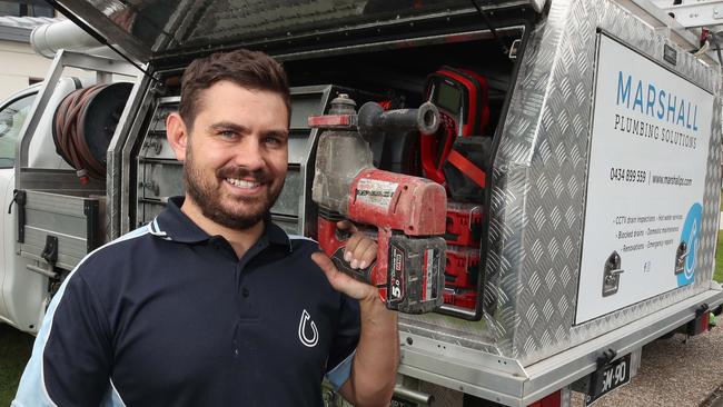 Best Tradesman winner Matt Marshall from Marshall Plumbing Solutions on the job at Mermaid Beach. Picture Glenn Hampson